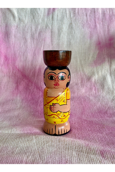 Character Candle Holder - Lady in Yellow Saree